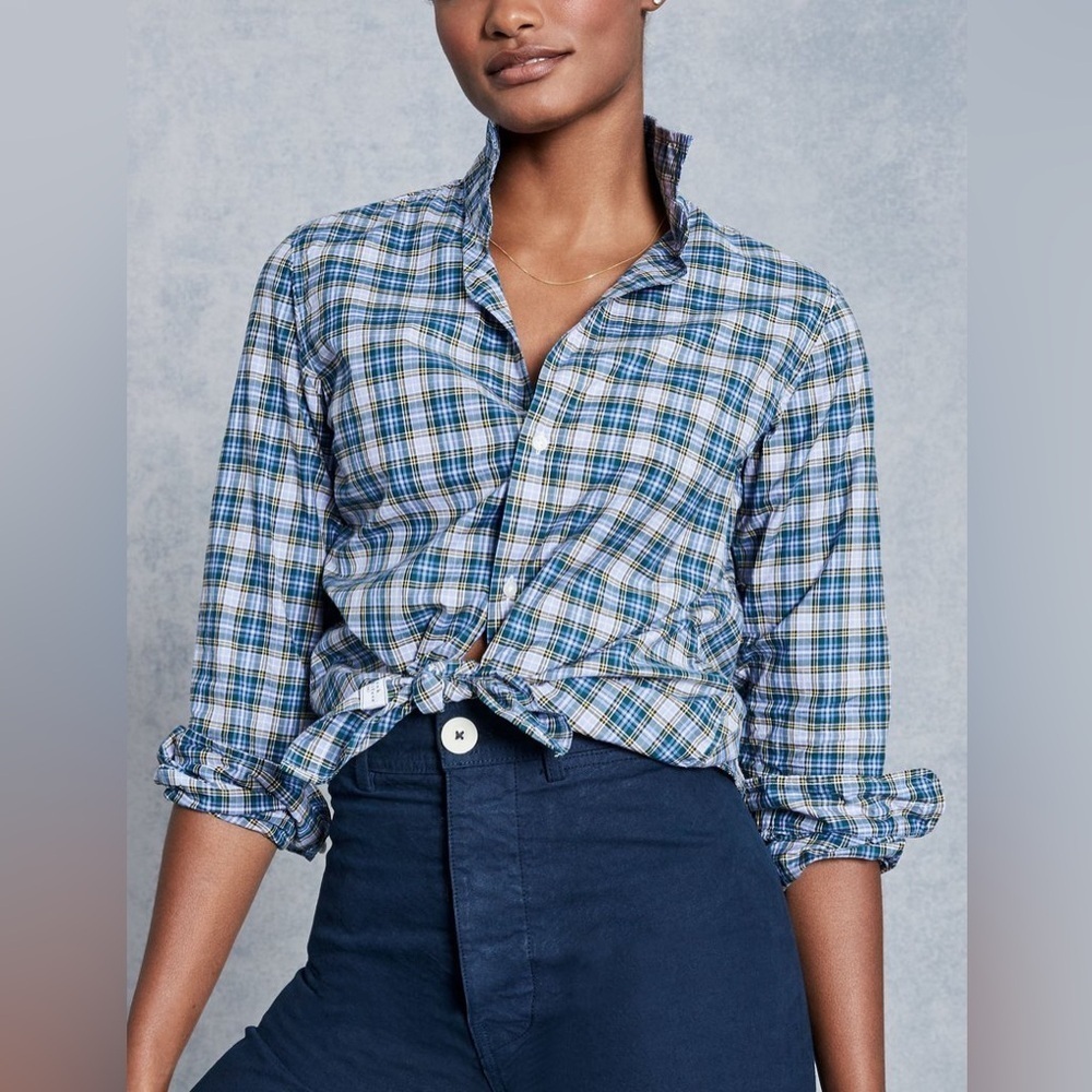 Frank & Eileen Frank Navy and Green Plaid Button-Down Shirt - Picture 4 of 14